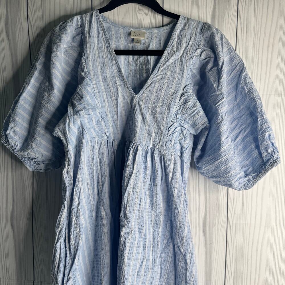 A New Day Puff Sleeve Baby Doll Dress Textured w/ pockets Size Small